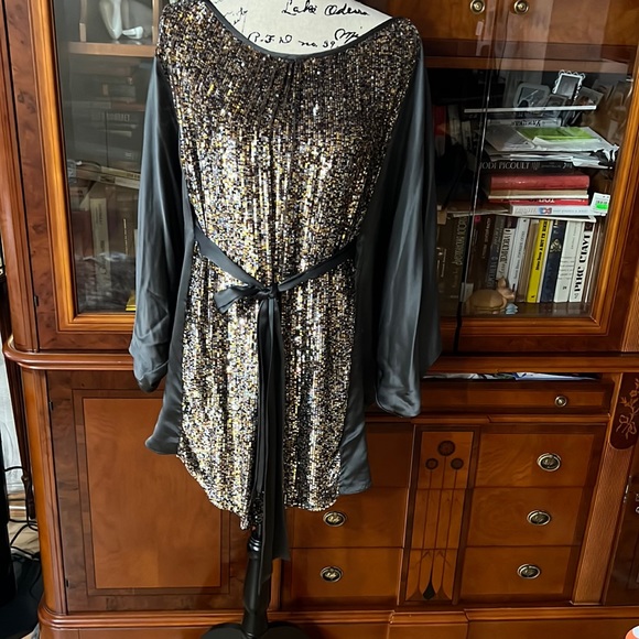 Reem Akra Runway Sequence Dress Tunic. Size S/M . Green/olive color - Picture 4 of 9